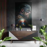 Captain America Brushed Aluminum Dibond Wall Art.